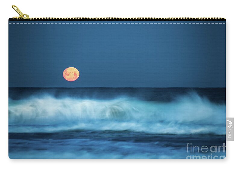 Moon Carry-all Pouch featuring the photograph Red Moon by Hannes Cmarits