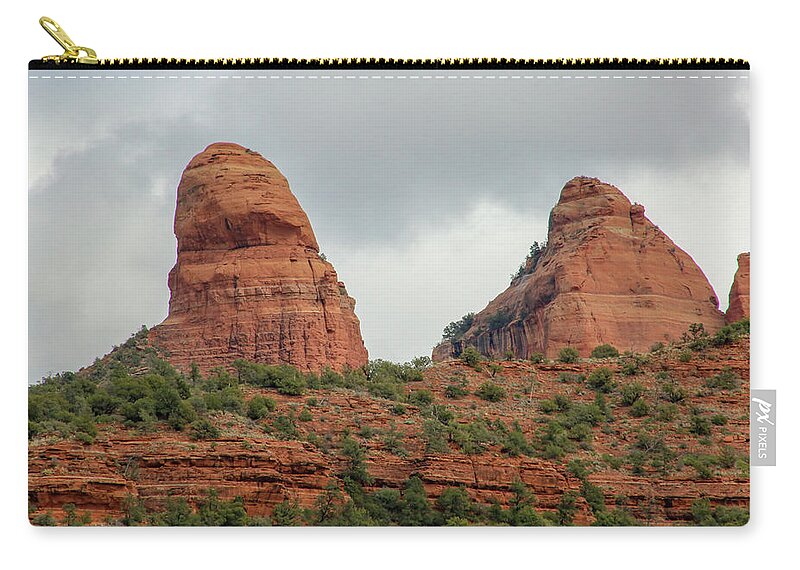 Red Rock Zip Pouch featuring the photograph Red Rock of Sedona by Laura Smith