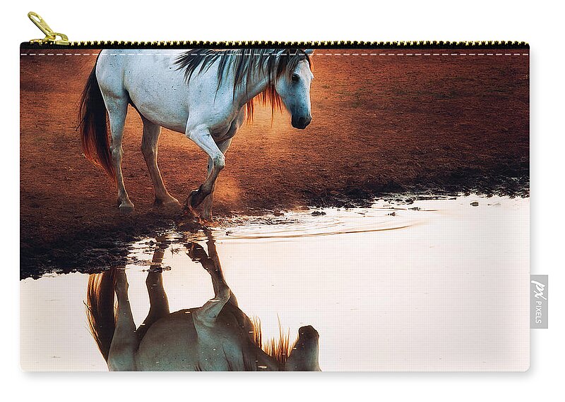Eguine Zip Pouch featuring the photograph Red Rock Reflection by Ron McGinnis