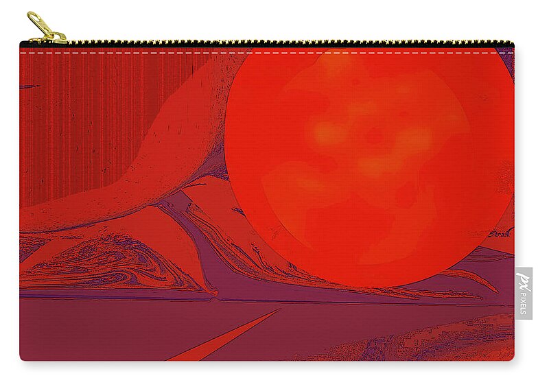 Square Zip Pouch featuring the mixed media Red Sky at Night Promise by Zsanan Studio