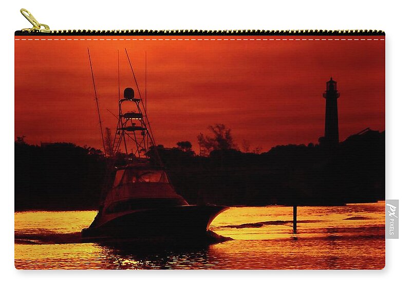 Jupiter Zip Pouch featuring the photograph Red Sky by Steve DaPonte