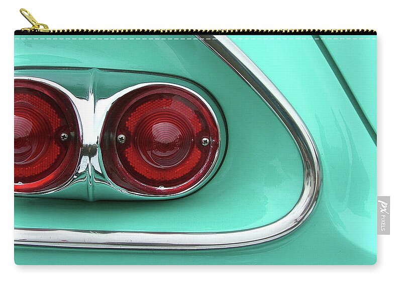 Hot Rod Zip Pouch featuring the photograph Red Tail Lights by Katherine N Crowley