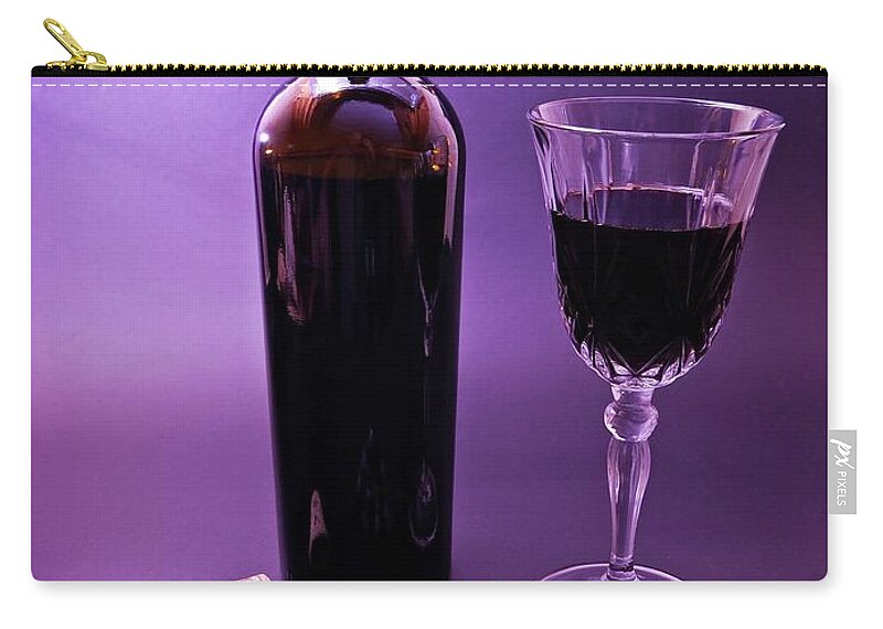 Red Zip Pouch featuring the photograph Red wine display by Martin Smith