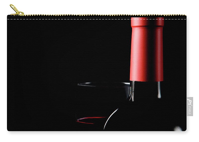 Alcohol Zip Pouch featuring the photograph Red Wine Silhouettes by Robert Kirk