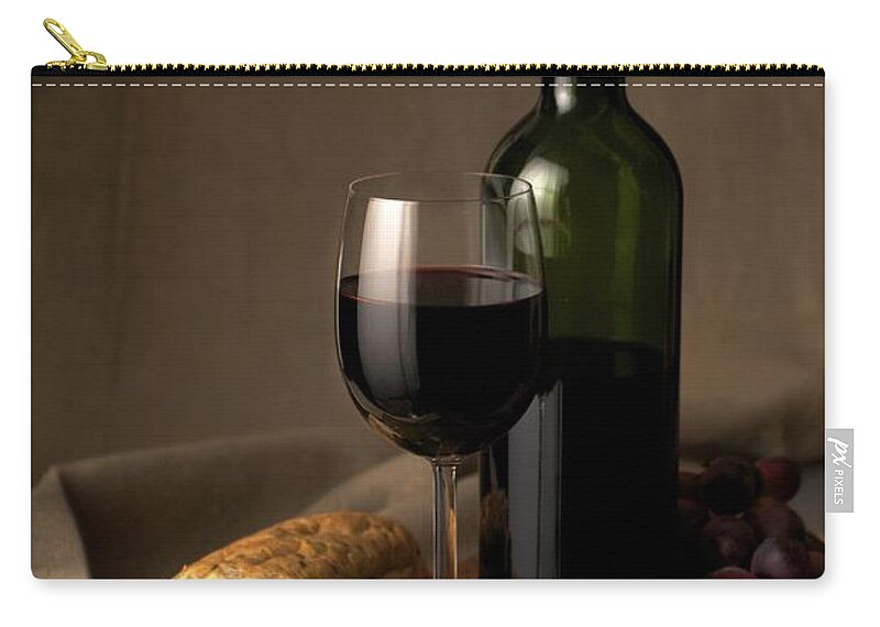Alcohol Carry-all Pouch featuring the photograph Red Wine Stillife by Lisavalder