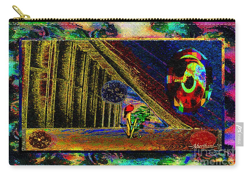 Communication Zip Pouch featuring the mixed media Redbird Speaking Compassion to Power by Aberjhani