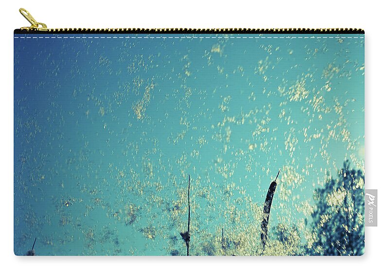 Scenics Zip Pouch featuring the photograph Reed Seeds On The Wind by Jasmina007