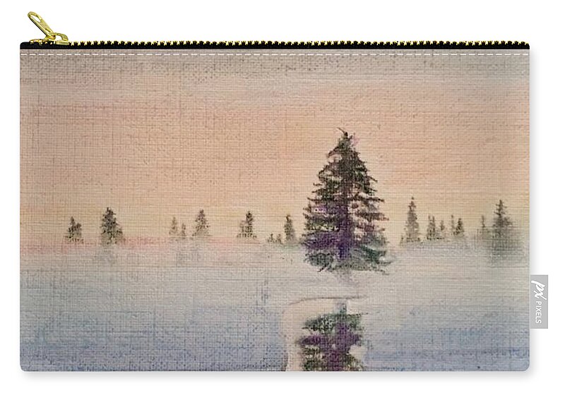 Forest Zip Pouch featuring the photograph Reflection By Moonlight by Cara Frafjord