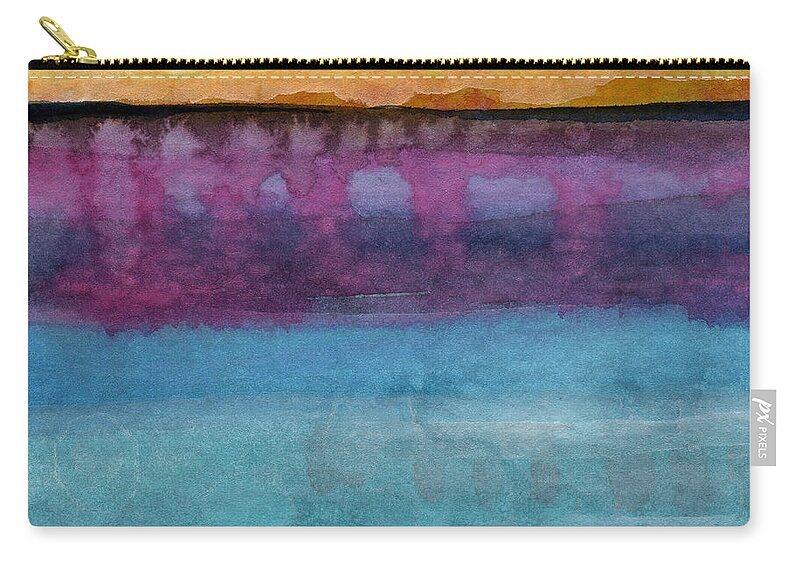 Abstract Landscape Painting Zip Pouch featuring the painting Reflection by Linda Woods