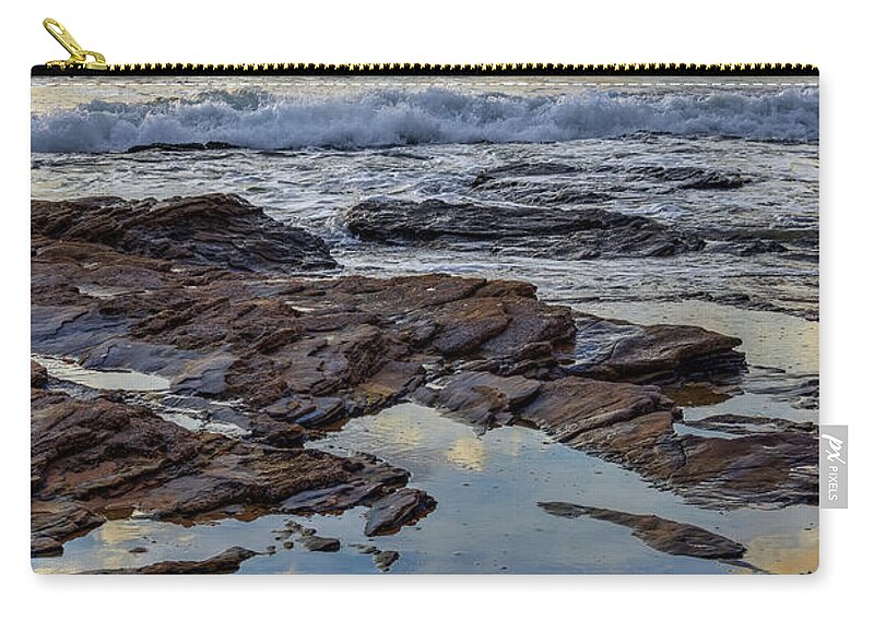 Reflections Carry-all Pouch featuring the photograph Reflections on the Rocks by Eddie Yerkish