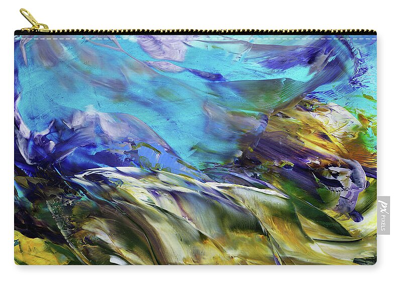 Abstract Zip Pouch featuring the painting Release by Diane Maley