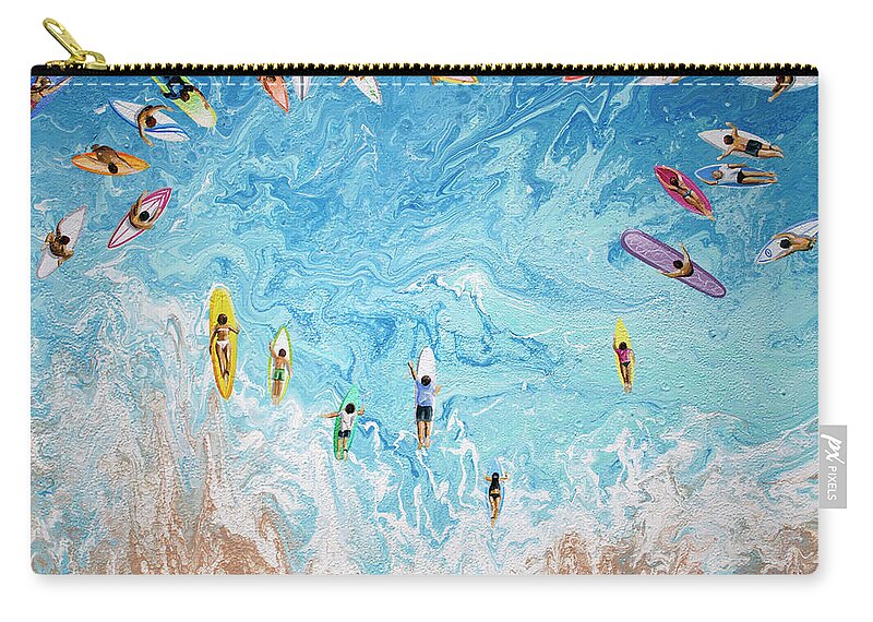 Surf Zip Pouch featuring the painting Remember by William Love