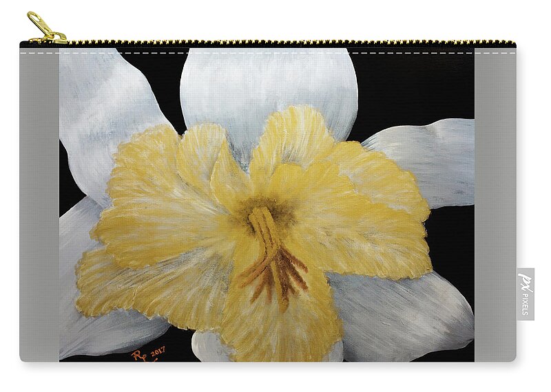 Flower Zip Pouch featuring the painting Renew by Renee Logan