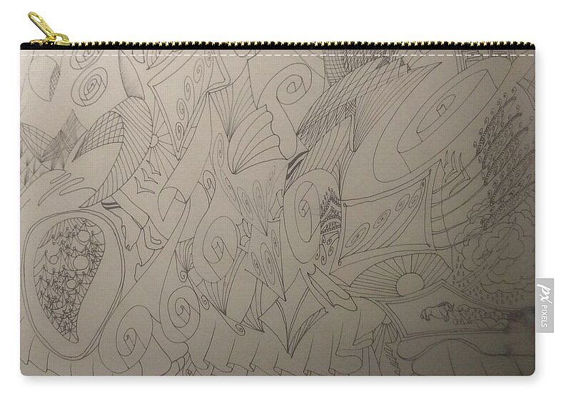 Wall Art Zip Pouch featuring the drawing Repair Relations by Callie E Austin