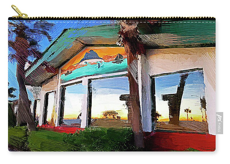 Restaurant Zip Pouch featuring the photograph Restaurant in the Morning by GW Mireles