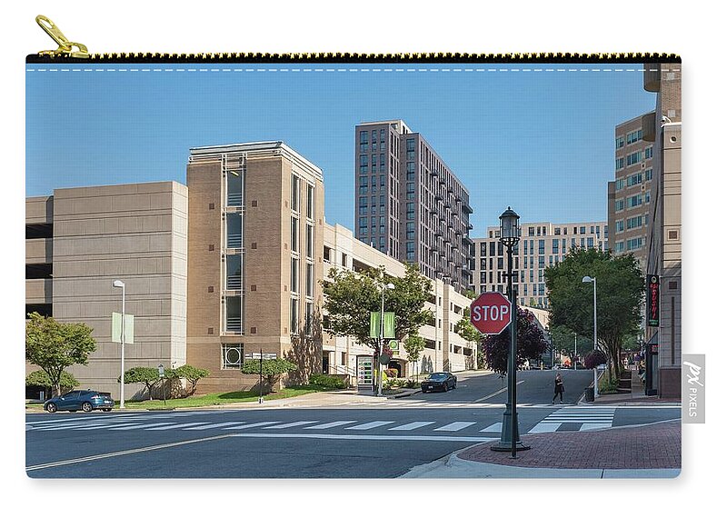 Landscape Zip Pouch featuring the photograph Reston Town Center by Charles Kraus