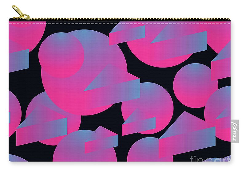 Hipster Zip Pouch featuring the digital art Retro Futurism Seamless Pattern by Andrii Vinnikov