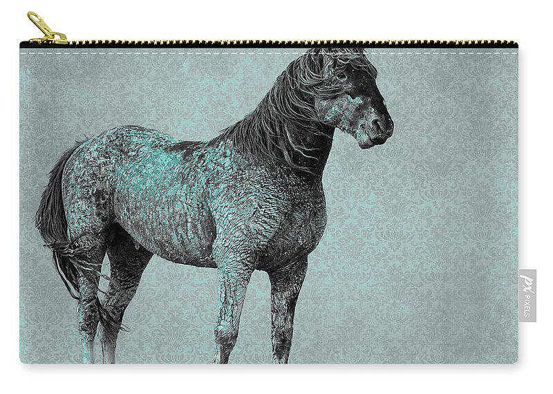 Wild Horses Zip Pouch featuring the photograph Rhapsody in Blue by Mary Hone