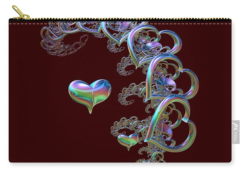 Hearts Zip Pouch featuring the digital art Rhythm of the Heart by Yolanda Caporn