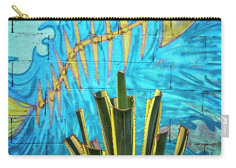 Cudillero Spain Zip Pouch featuring the photograph Rinlo Fish Mural by Tom Singleton