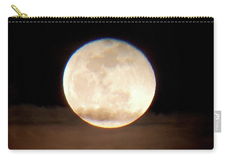 Moon Zip Pouch featuring the photograph Rising Above the Clouds by Karen Stansberry