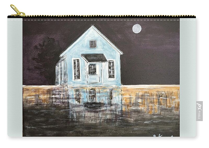 Environmental Zip Pouch featuring the painting Rising Waters by Barbara Anna Knauf