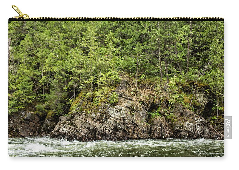 River Zip Pouch featuring the photograph River with trees by Julieta Belmont