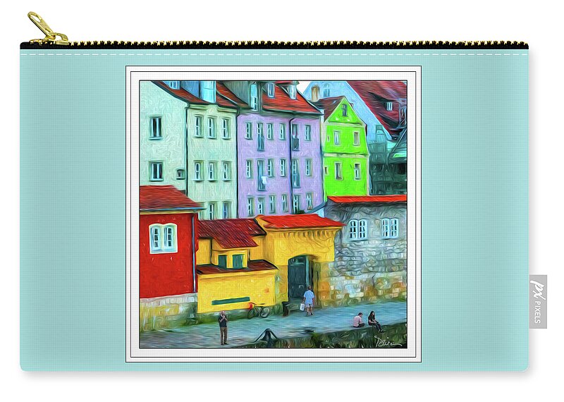 Regensberg Zip Pouch featuring the photograph Riverbank by Peggy Dietz
