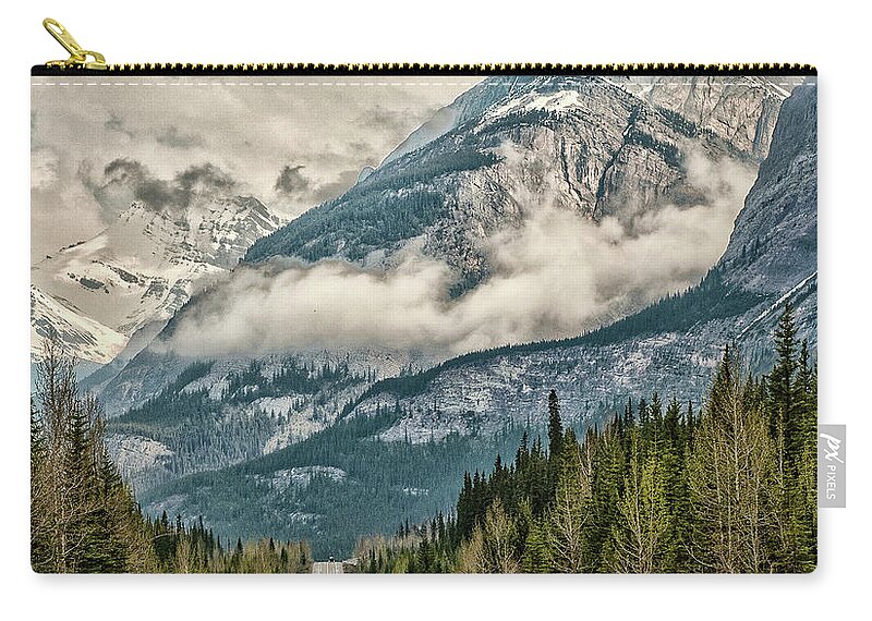 Majestic Zip Pouch featuring the photograph Road To The Clouds by Jeff R Clow