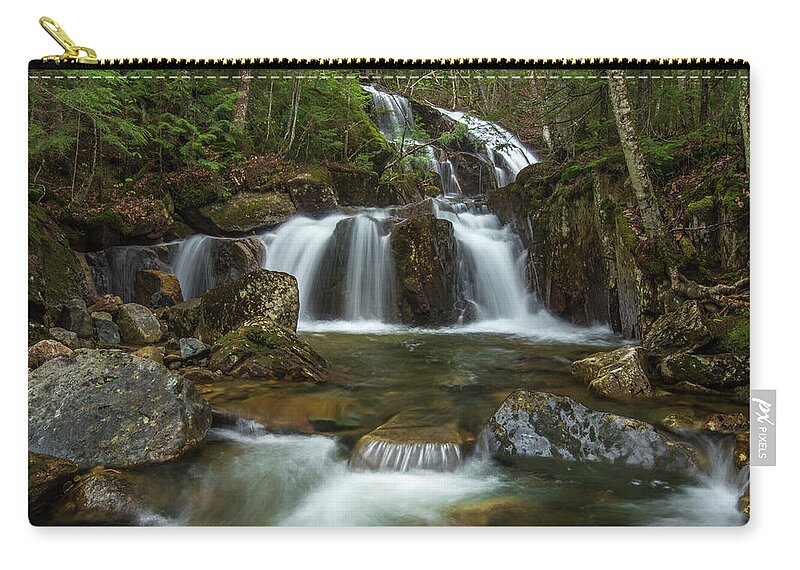 Robichaud Zip Pouch featuring the photograph Robichaud Falls Upper by White Mountain Images