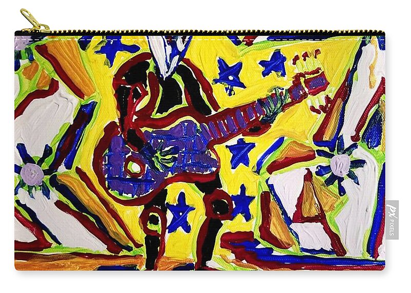 Rock And Roll Zip Pouch featuring the painting Rock and Roll Hall Dreams by Timothy Foley