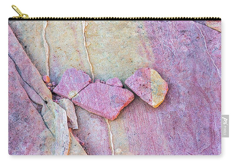 Rock Zip Pouch featuring the photograph Rock Art Valley Of Fire State Park #2 by Joseph S Giacalone