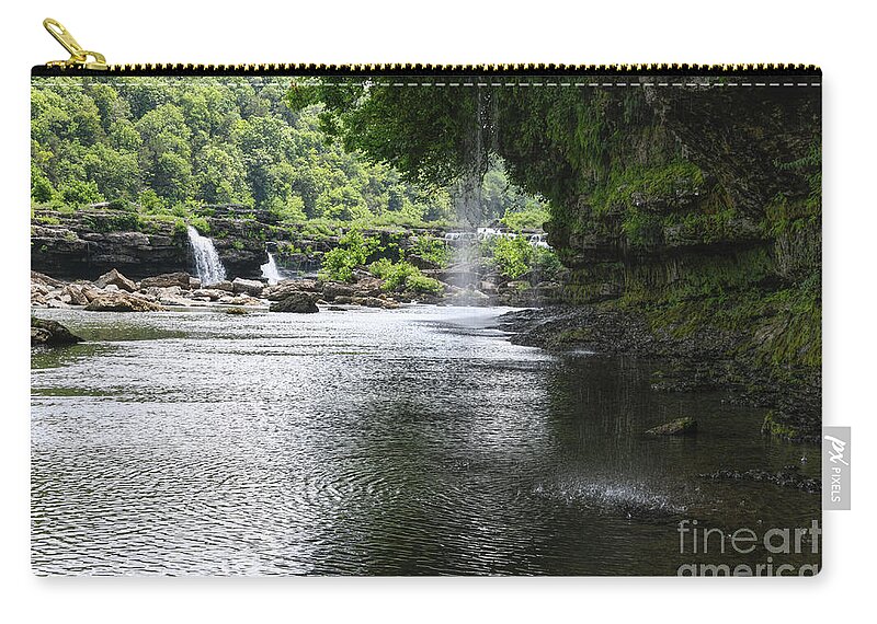 Waterfalls Zip Pouch featuring the photograph Rock Island State Park 5 by Phil Perkins