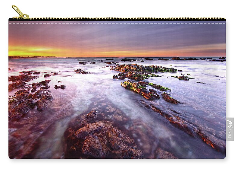 Tranquility Zip Pouch featuring the photograph Rock Pool Perambulations by Edmund Khoo Photography