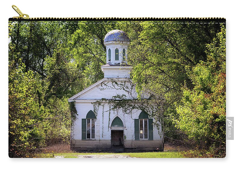 Church Zip Pouch featuring the photograph Rodney Baptist Church by Susan Rissi Tregoning