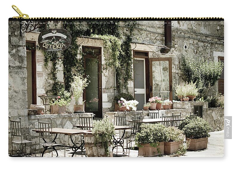 Outdoors Zip Pouch featuring the photograph Romantic Italian Osteria by T-lorien