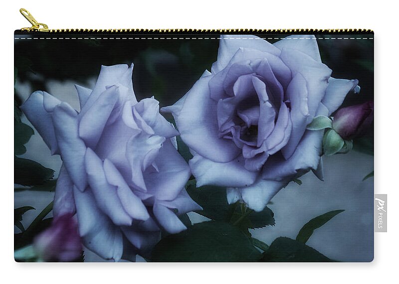 Purple Roses Zip Pouch featuring the photograph Romantic Purple Roses by Richard Cummings
