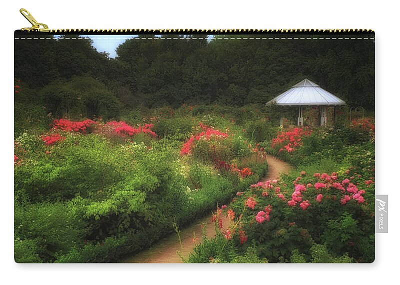 Landscape Zip Pouch featuring the photograph Romantic Rose Garden by Yvonne Johnstone