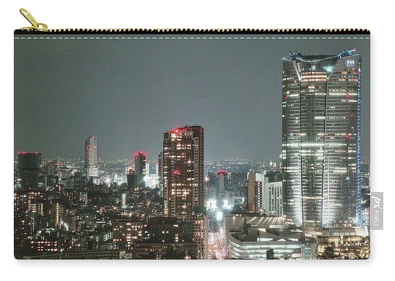Tokyo Tower Zip Pouch featuring the photograph Roppongi From Tokyo Tower by Spiraldelight