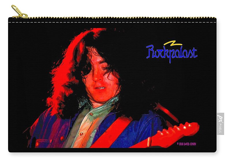 Peter Ruchel Rockpalast Zip Pouch featuring the digital art Rory Gallagher by David Conin