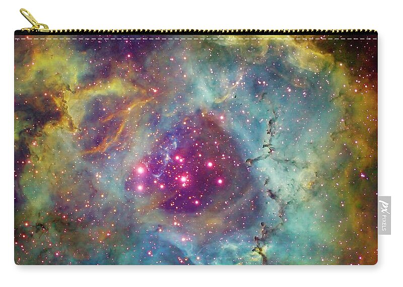 Dust Zip Pouch featuring the photograph Rosette Nebula Ngc 2244 In Monoceros by Stocktrek Images