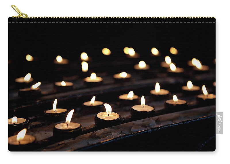 Rows Of Votive Candles In Church by Ldf