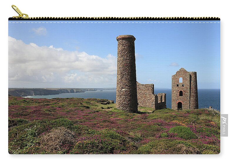 Heather Zip Pouch featuring the photograph Ruin Of Wheal Coates Tin Mine, Near St by Anthony Collins
