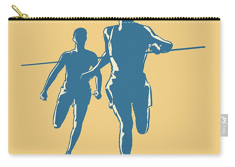 Accomplish Zip Pouch featuring the drawing Runner Crossing the Finish Line by CSA Images