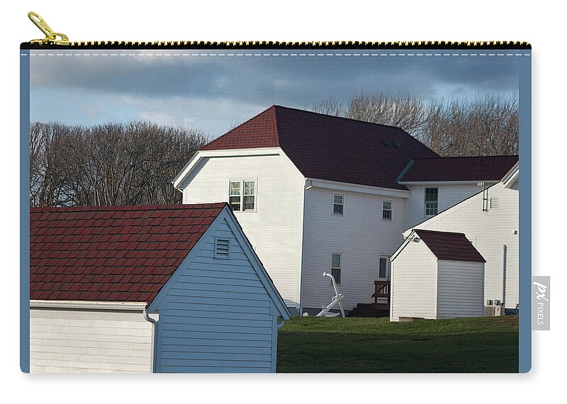 Photograph Zip Pouch featuring the photograph Rural New England - Ode to Wolf Kahn in Watercolor by Suzanne Gaff