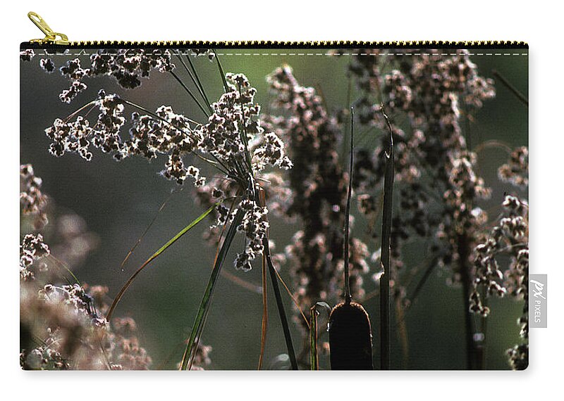 Marsh Zip Pouch featuring the photograph Rushes and Cattails 7G by Gerry Gantt