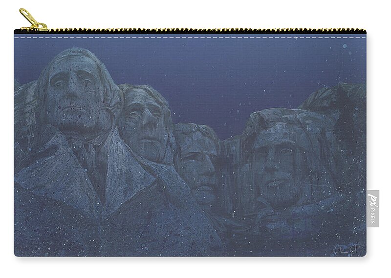 United Zip Pouch featuring the digital art Rushmore airbrush by Andrea Gatti