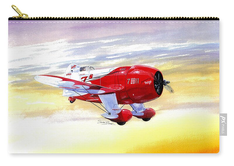 Granville Zip Pouch featuring the painting Russell Thaw's Gee Bee R2 by Simon Read