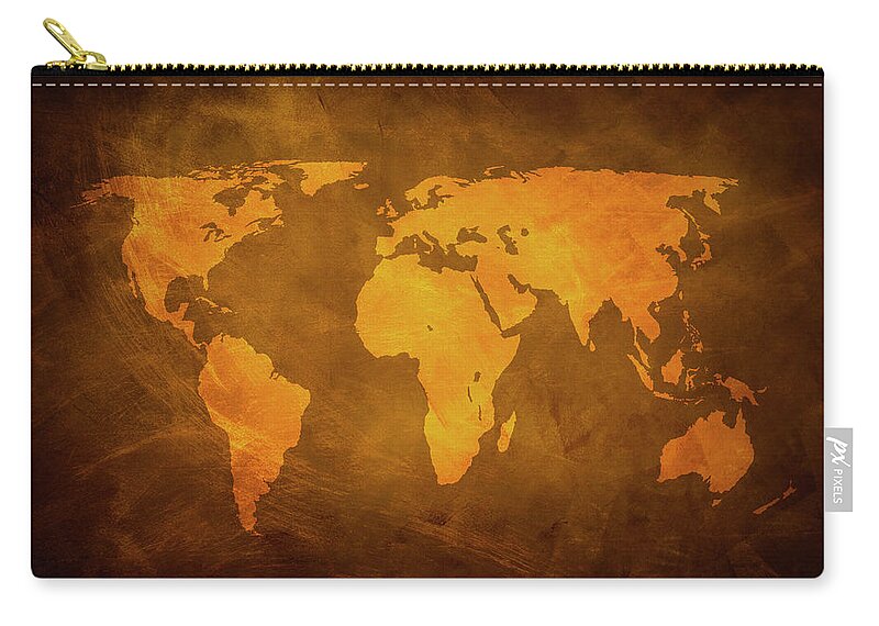 Built Space Zip Pouch featuring the photograph Rusty World Map by Caracterdesign
