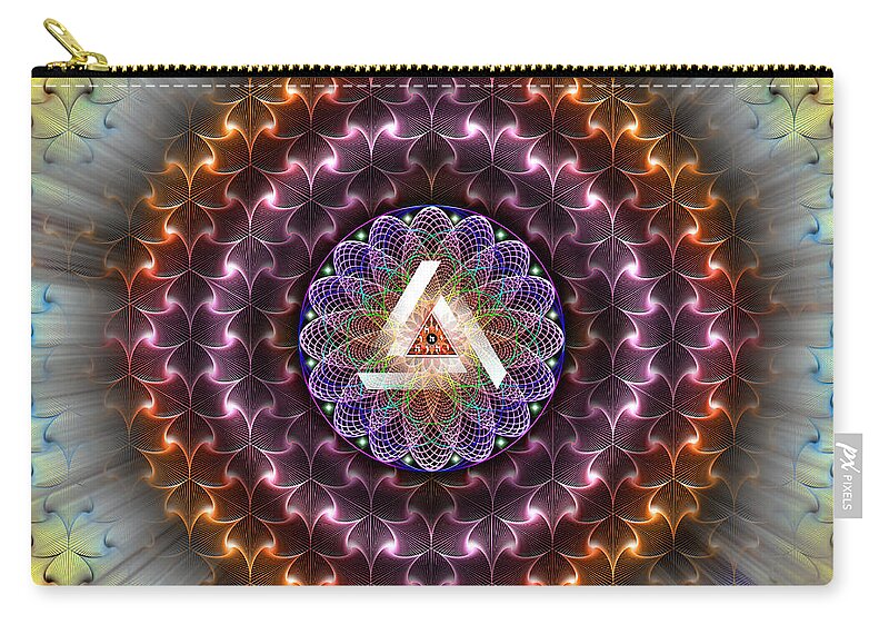 Endre Zip Pouch featuring the digital art Sacred Geometry 742 by Endre Balogh